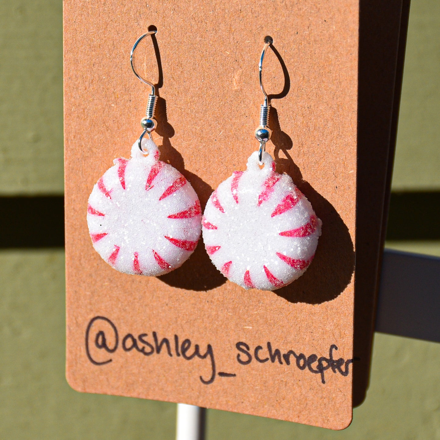 Sparkly Peppermint Earrings