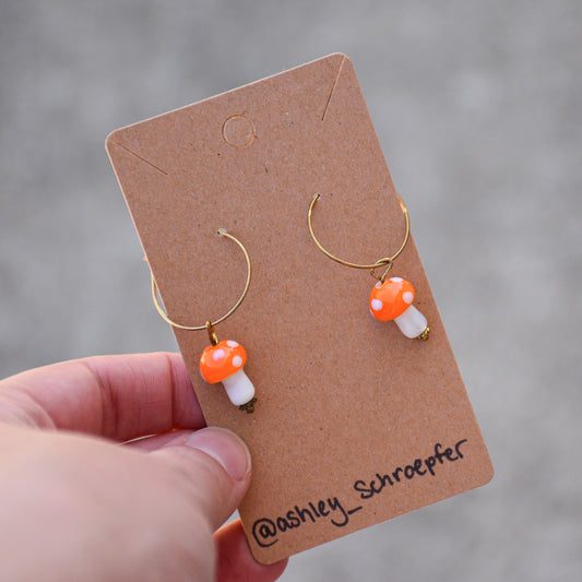 Orange Mushroom Hoops