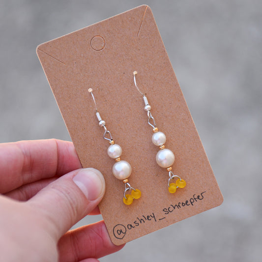 Yellow Pearl Earrings