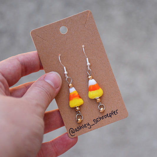 Candy Corn Earrings- Gold