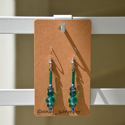 Teal Dangly Earrings