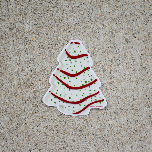 Tree Snack Cake Clear Vinyl Sticker