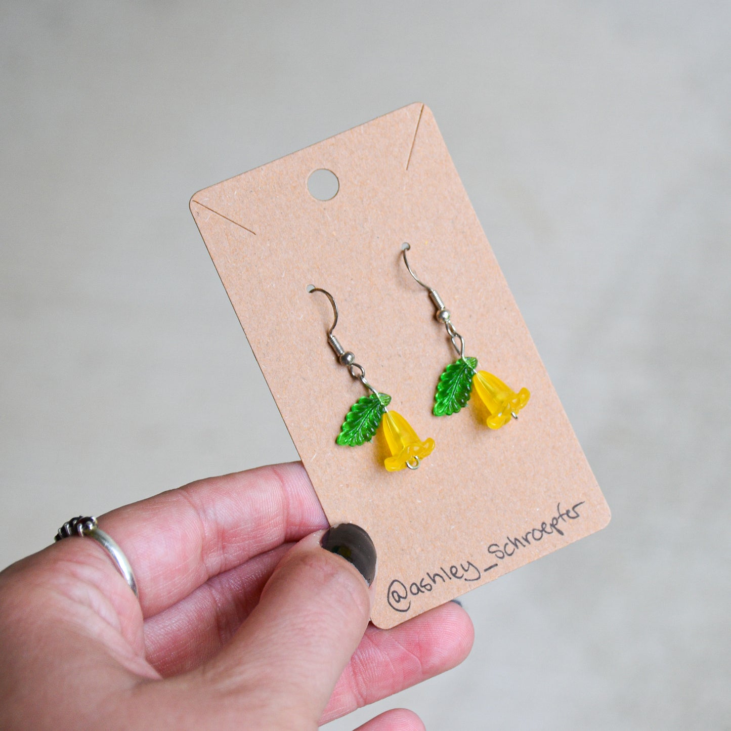 Yellow Flower Drop Earrings