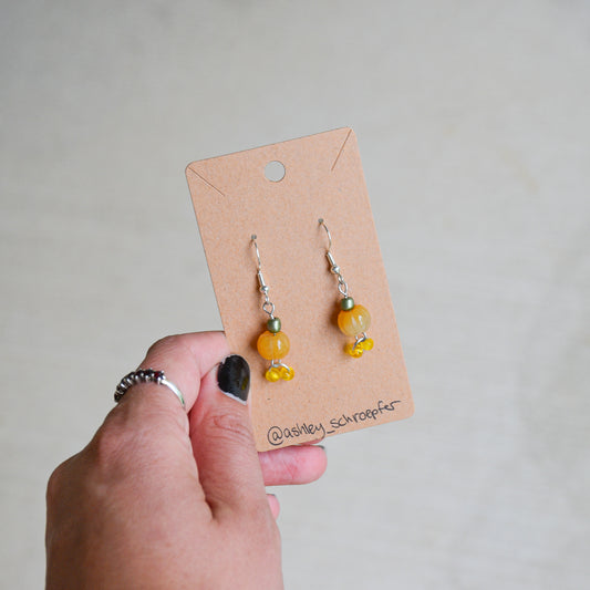 Pumpkin Bead Earrings