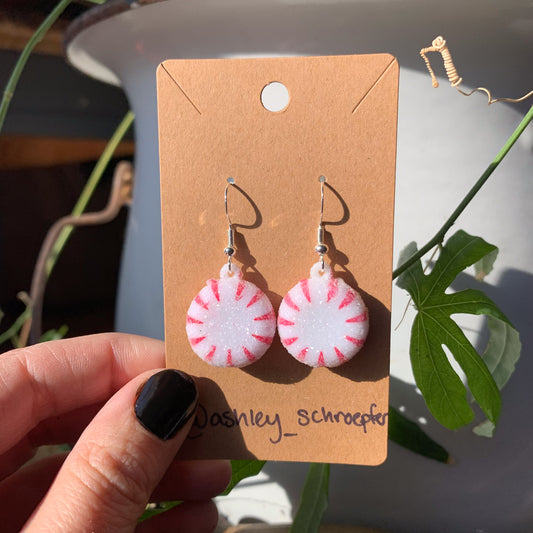 Sparkly Peppermint Earrings