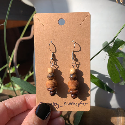 Wooden Bead Earrings