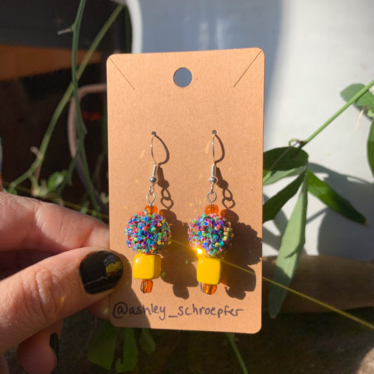 Glitter Color Block Earrings