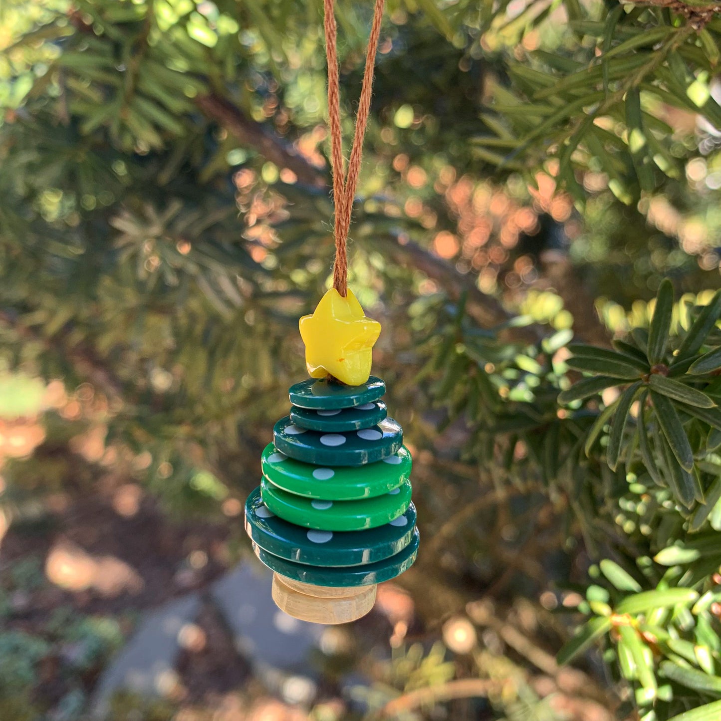 Button Tree Ornament, Green